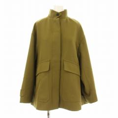 【中古】フォルフォルモ FORFORMO 722301 スタンドカラーコート フレア ウール 1 カーキ /KU レディース 中古】フォルフォルモ FORFORMO 722301 スタンドカラーコート フレア