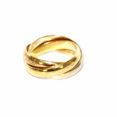 【中古】カルティエ Cartier トリニティリング 指輪 750 K18 49 イエローゴールド ピンクゴールド レディース
