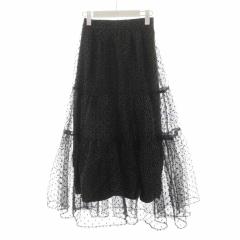 CADUNE カデュネ　キラキラドット スカート チュール シアー ロング丈 中古】カデュネ CADUNE 24SS キラキラドットスカート フレアスカート