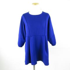 【中古】レカ reca カットソー 七分袖 ストレッチ 青 F *A864 レディース