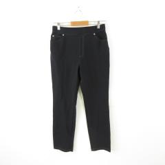 【中古】ロングパンツ ストレッチ 黒 LL *A222 レディース