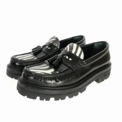 中古】セリーヌ CELINE ゼブラ柄 タッセルローファー チャンキーヒール