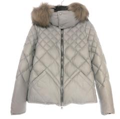 【中古】イサムカタヤマバックラッシュ カンガルーレザー フーデッド ダウンブルゾン ジャケット L グレー 1906-03 中古】イサムカタヤマバックラッシュ カンガルーレザー フーデッド