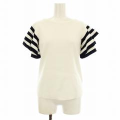 ヘリンドットサイ HeRIN.CYE Ponte balloon sleeve tops 530GSM80-0400 カットソー 五分袖 テールカット ネイビー 紺 F レディース ヘリンドットサイ HeRIN.CYE Ponte balloon sleeve tops