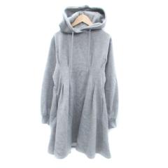 【中古】グレイル GRL パーカーワンピース 長袖 ミニ丈 裏起毛 F グレー /HO41 レディース