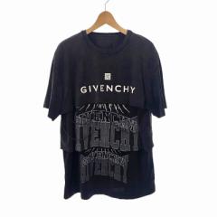 GIVENCHY 22AW オーバーラップド Tシャツ ロゴプリント XXL 黒