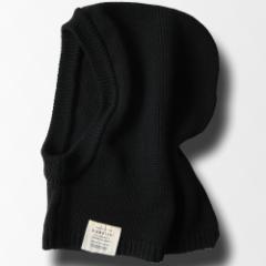 BIGWATCH正規品 大きいサイズ 帽子 メンズ ウール フードウォーマー フーデッドネックウォーマー ブラック フード付きネックウォーマー 