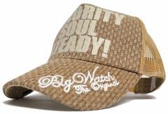BIGWATCH正規品 大きいサイズ 帽子 メンズ カーボンキャップ/ブラウン/ベージュ/メッシュキャップ/ビッグサイズ/ビッグワッチ L XL UVケ
