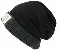 BIGWATCH正規品 大きいサイズ 帽子 メンズ ロング/サーマル ビッグワッチ/ブラック/チャコールグレー/ニットキャップ/ニット帽/帽子/黒/