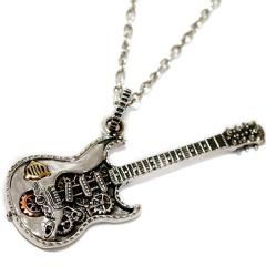 14Kギターペンダント ギター メタル シルバー925 楽器 機械 メカ ギタリスト ロック
