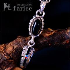 オニキス&ターコイズ&レッドコーラル／珊瑚 ドロップフェザー／羽