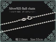 silver925 {[`F[ y2.0mm 55cmz`F[̂ Vo[925  ֕t lbNX jp jZbNX  j f