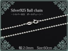 60cm Vo[{[`F[ Silver925  F2mm Vv`F[ Vo[`F[ lbNX