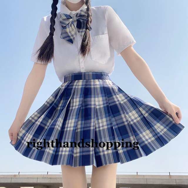 プリーツスカート チェック柄 ミニ スクールスカート 制服 学生服 たかく 女子校生 XL