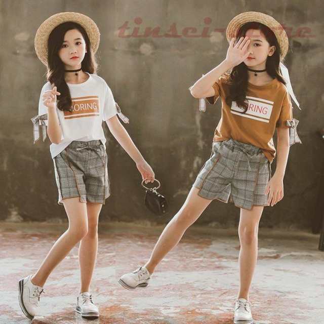 韓国子供服 セットアップ 夏 女の子 ジュニア キッズ 上下セット