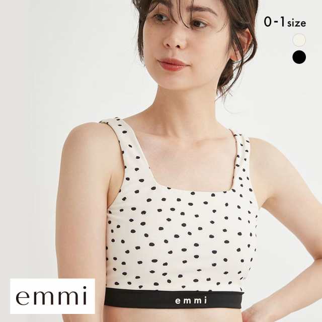 【送料無料】 エミ emmi 【emmi yoga】 eco ドット柄ブラトップ ブラジャー ノンワイヤー スポーツブラ カップイン