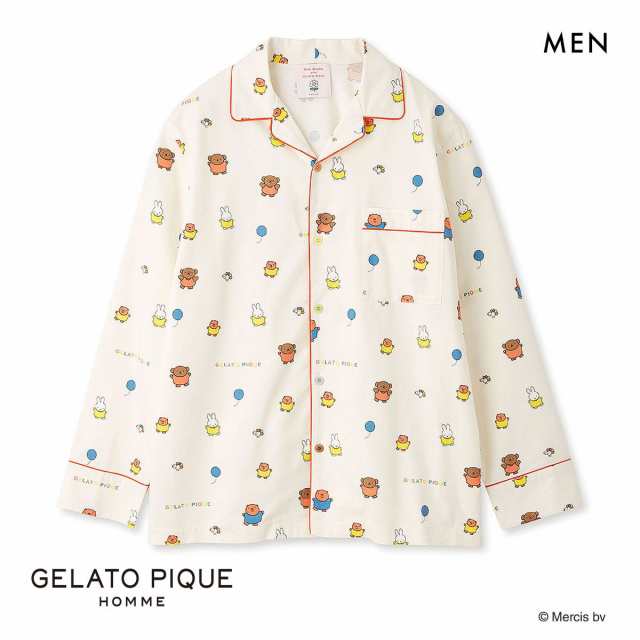 【送料無料】 ジェラートピケ オム GELATO PIQUE メンズ 【Dick Bruna】【HOMME】総柄ネルシャツ ジェラピケ パジャマ ルームウェア