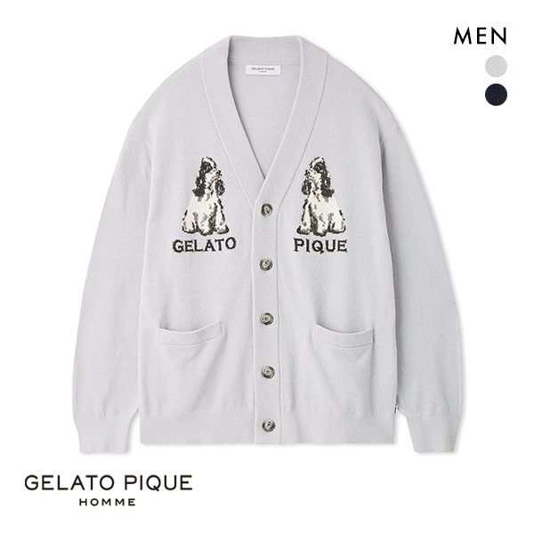 【送料無料】 ジェラートピケ オム GELATO PIQUE メンズ 【HOMME】エアモコドッグジャガードカーディガン ジェラピケ ルームウェア パジ