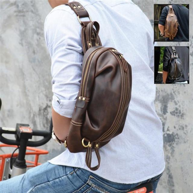 ボディバッグ メンズ 本革　2way 縦型　斜め掛け　ショルダーバッグ   自転車　鞄 レザー　ワンショルダー カジュアル 機能性