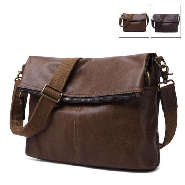 本革　メッセンジャーバッグ　ショルダーバッグメンズ 斜めがけ 2way ビジネスバッグ　通勤バッグ カバン　牛革　通勤通学 　カジュアル アウトドア