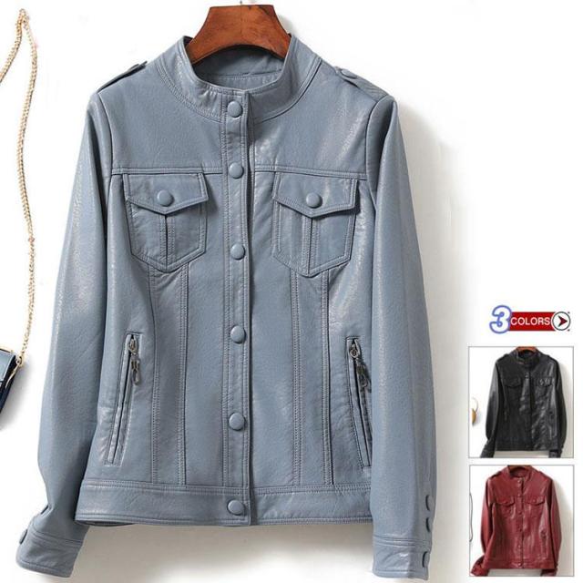 レディース革ジャン 本革　秋冬　レザージャケット ライダースジャケット  ラム革  バイクウェア シングル 女性用　上品　防寒防風