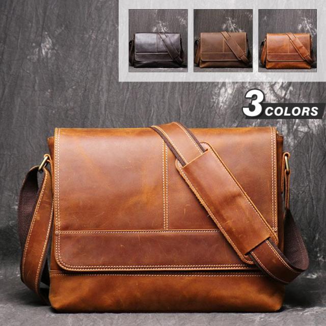 本革　メッセンジャーバッグ ショルダーバッグメンズ 斜めがけ 2way ビジネスバッグ 通勤バッグ カバン 牛革　通勤通学 カジュアル アウトドア