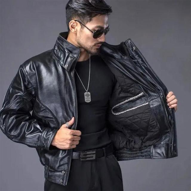 メンズ革ジャン 本革　秋冬　レザージャケット ライダースジャケット バイクウェア シングル 男性用　上品　防寒防風