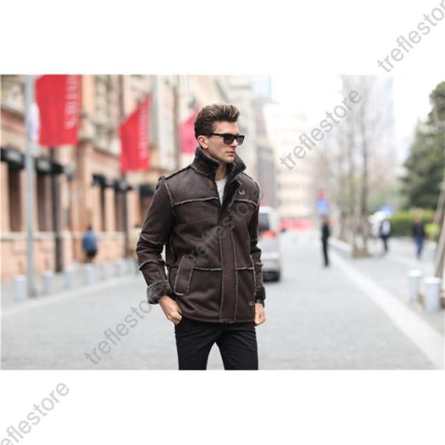 ポイント10倍！】メンズ革ジャン ムートンコート レザージャケット 裏