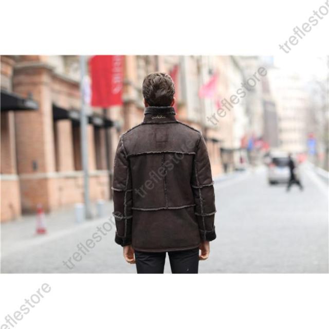 ポイント10倍！】メンズ革ジャン ムートンコート レザージャケット 裏