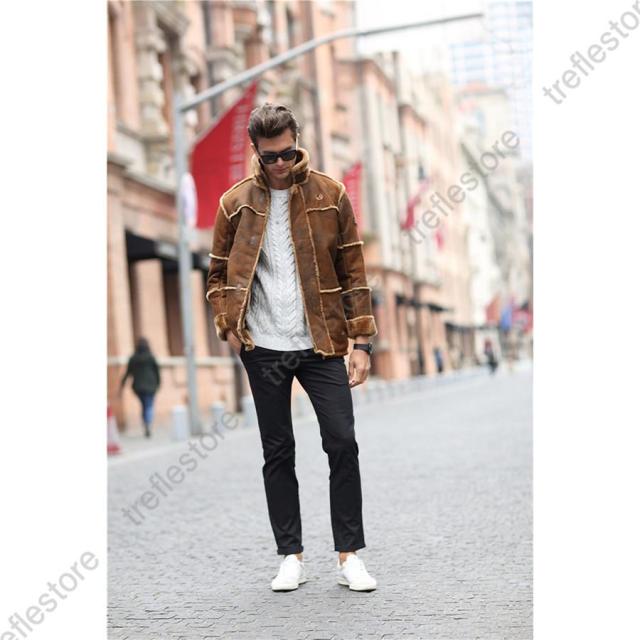 ポイント10倍！】メンズ革ジャン ムートンコート レザージャケット 裏