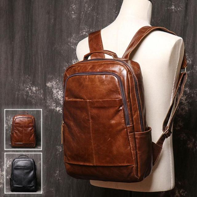 リュック　メンズ　リュックサック 本革　牛革　デイパック　ビジネス　バックパック　レザー　通勤通学　旅行　出張　アウトドア　自転車鞄　カバン　男女兼用
