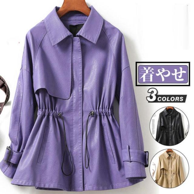 レディース革ジャン 本革　秋冬　レザージャケット ライダースジャケット  ラム革  バイクウェア シングル 女性用　上品　防寒防風