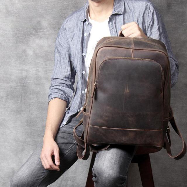 リュック　メンズ　リュックサック 本革　牛革　デイパック　ビジネス　バックパック　レザー　通勤通学　旅行　出張　アウトドア　自転車鞄　カバン　男女兼用