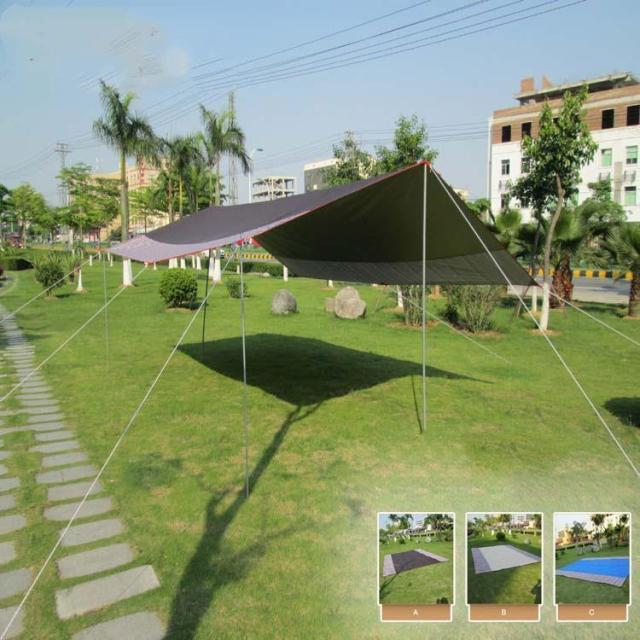 天幕テント 天幕シェード レジャーシート   収納袋付き  防水 UVカット 組み立てやすい テント 紫外線カット キャンプ アウトドア シェルター ポータブルの通販は