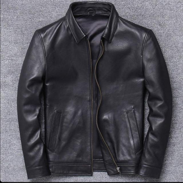 メンズ革ジャン 本革　秋冬　レザージャケット ライダースジャケット  スリム バイクウェア シングル 男性用　上品　防寒防風