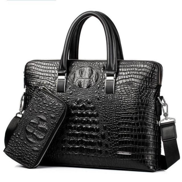 ビジネスバッグ メンズ トートバッグ ショルダーバッグ ブリー フケースクロコダイル柄 鞄 カバン 就活 通勤 紳士 手提げ 斜めがけ 2WAY A4の通販は 5,948円