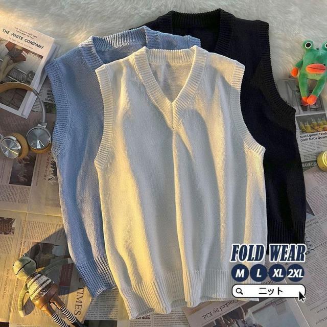 【ポイント10倍！】ニットベスト メンズ 秋冬 プルオーバー セーター チョッキ おしゃれ ゴルフウェア カジュアル ジレ シンプル 重ね着 トップス 秋物 ビジネス 通勤 プレゼント