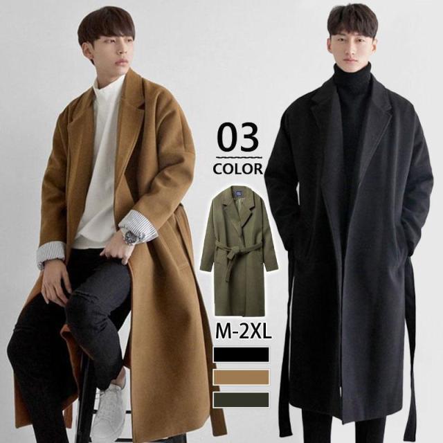 チェスターコート メンズ 体型カバー 超ロング丈 30代 40代 おしゃれ 楽ちん 防寒 シンプル カジュアル 秋冬新作 定番 快適 着痩の通販は 6,679円