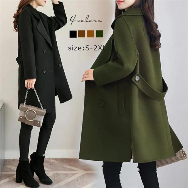 チェスターコート 秋冬 暖かい レディース ロング ダブル コート アウター カジュアル 大きいサイズ 30代 40代 きれいめ OL 通オフィス ビジネス あったか