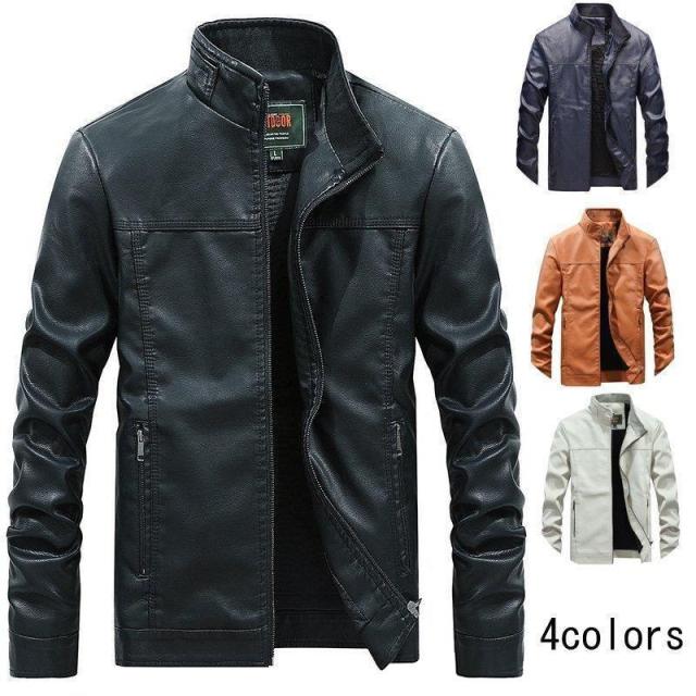 ライダースジャケット レザージャケット メンズ PUジャケット カジュアルジャケット お兄系 レザーコート 革ジャン アウター 本革調 秋冬 立ち襟 防寒 定番