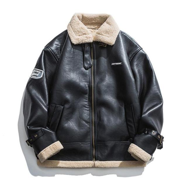 革ジャン メンズ 裏ボア ライダース PU 暖かい フェイクファー