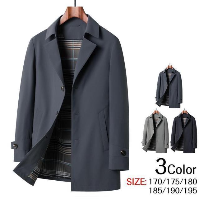 チェスターコート コート メンズ ストレッチ ビジネス ミドル丈 ドレス カジュアル チェスター コート スプリングコート スタイリッシュ