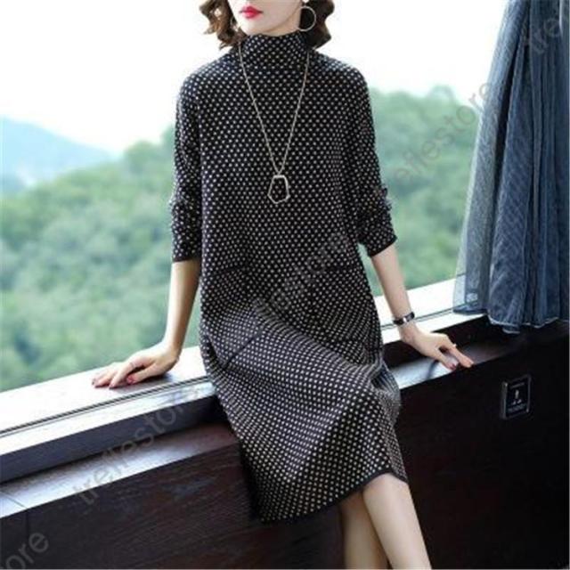 【ポイント10倍！】ニット ワンピース レディース 40代 50代 30代 60代 秋 冬 きれいめ 上品 Mサイズ セーター 体型カバー 女性 ロング ワンピース 秋冬物 体型カバー 長袖