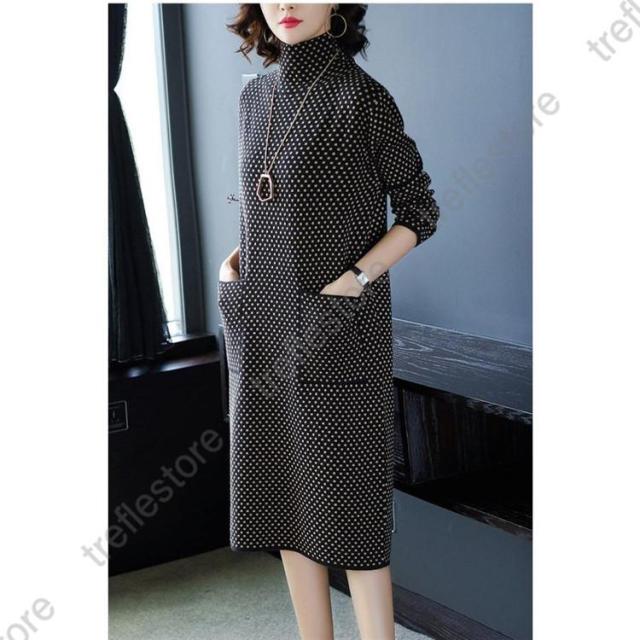 【ポイント10倍！】ニット ワンピース レディース 40代 50代 30代 60代 秋 冬 きれいめ 上品 Mサイズ セーター 体型カバー 女性 ロング ワンピース 秋冬物 体型カバー 長袖