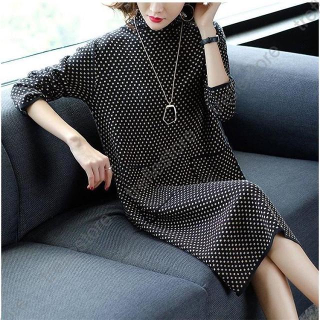 【ポイント10倍！】ニット ワンピース レディース 40代 50代 30代 60代 秋 冬 きれいめ 上品 Mサイズ セーター 体型カバー 女性 ロング ワンピース 秋冬物 体型カバー 長袖