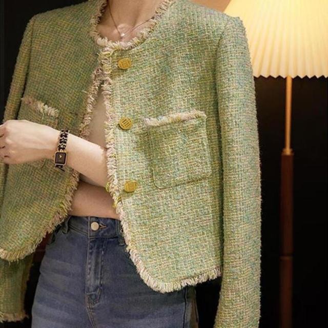 ツイードジャケット レディース 40代 長袖ノーカラージャケット ショット丈ツイードコート 春コートアウター 秋服 大人韓国風 通勤OL 入学式 卒業式30代 50代の通販は 5,317円