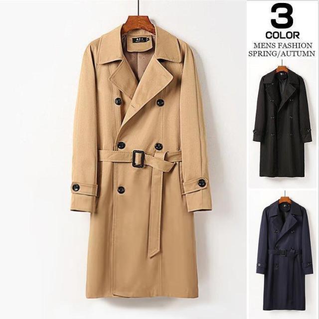 トレンチコート メンズ チェスターコート ロングコート ダブルコート ビジネス カジュアル メンズコート