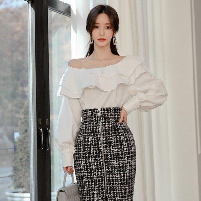 ブラウスオフィス シャツレディース オフショルダー 無地 ブラウス長袖 トップスレディース 通勤通学 フォーマル カジュアル 秋物 シンプルブラウス 4,755円