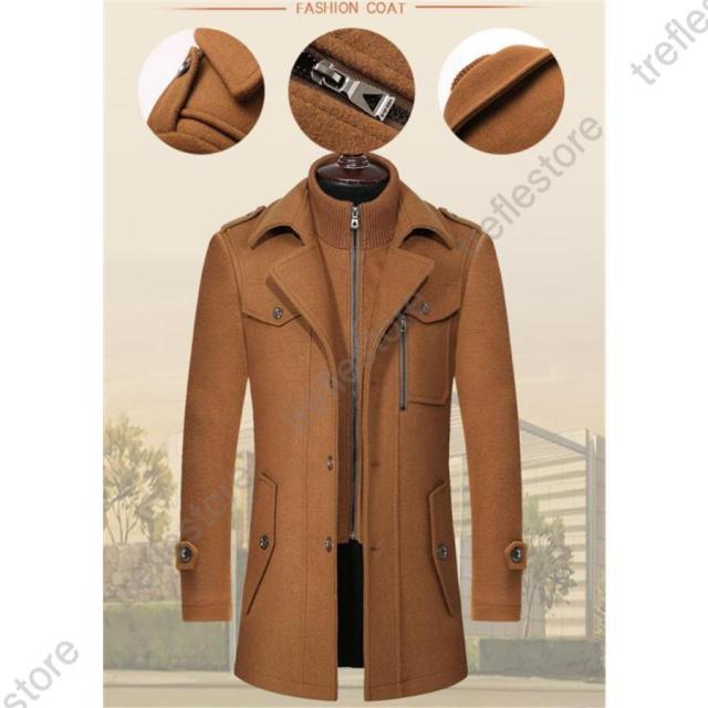 ポイント5倍！】チェスターコート メンズ ロング丈 フェイクレイヤード