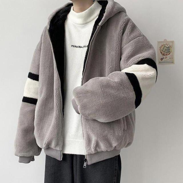 ムートンコートボアメンズ秋冬厚手ふわふわもこもこアウター冬物暖かい防寒おしゃれ防風柔らかい